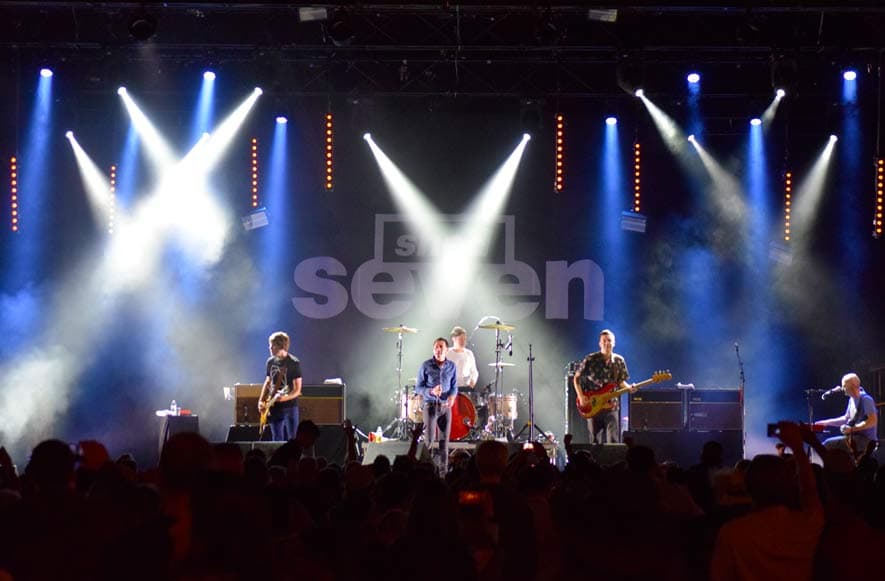 Shed Seven performing at Wychwood Festival 2018.