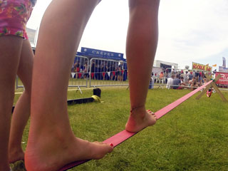 Slacklining at Wychwood.