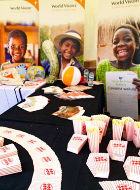 World Vision exhibition tent at Wychwood Festival.
