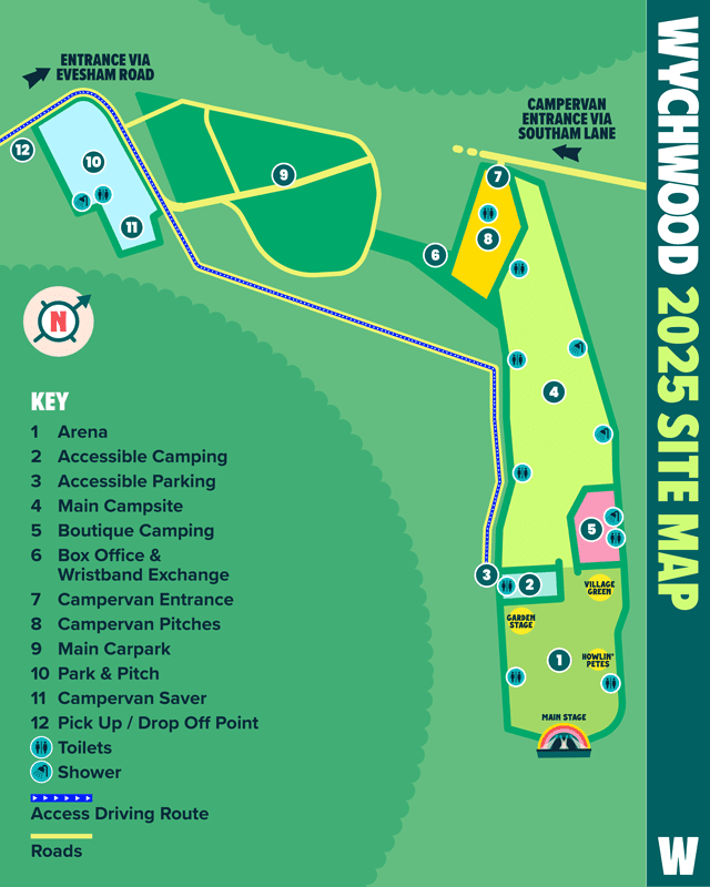 Wychwood Festival site map for 2024.