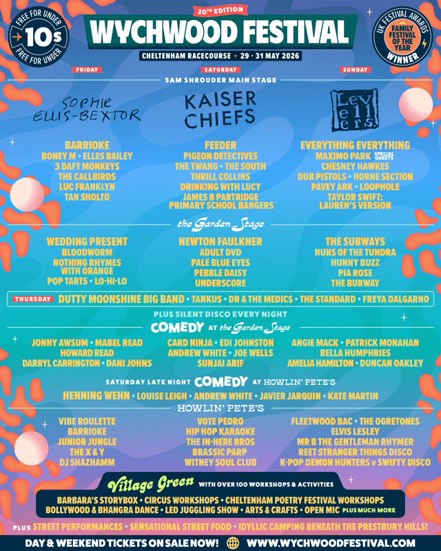 Wychwood Festival 2026 line-up poster