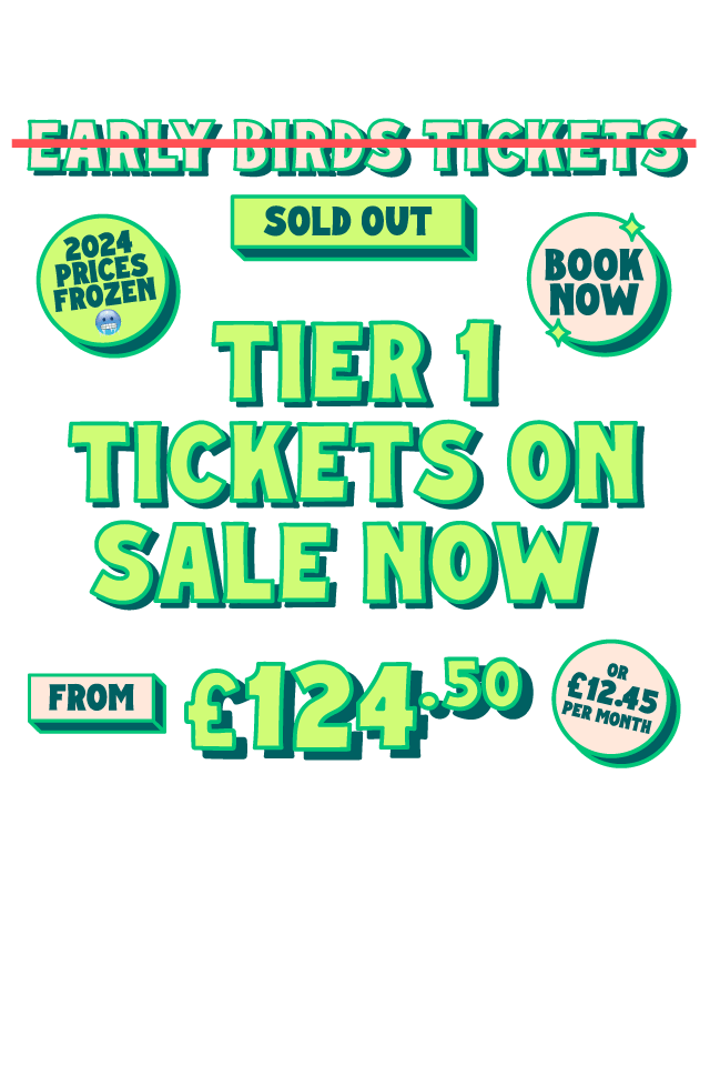Wychwood Festival Early Birds Now Sold Out! Secure Tier 1 tickets from £12.45 per month.